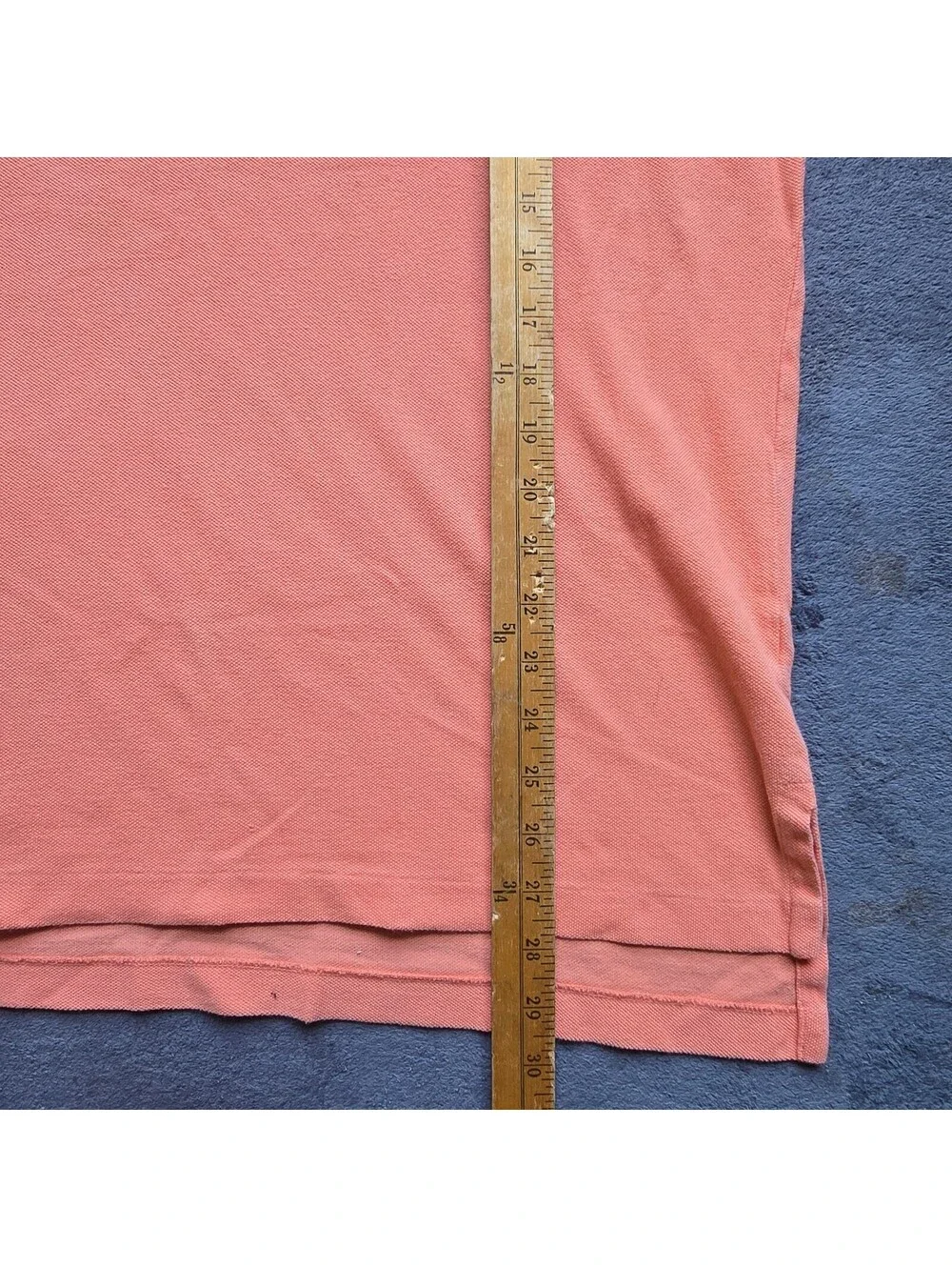 Polo Ralph Lauren Shirt Mens Large Orange Teal Pony Logo Short Sleeve Pique L